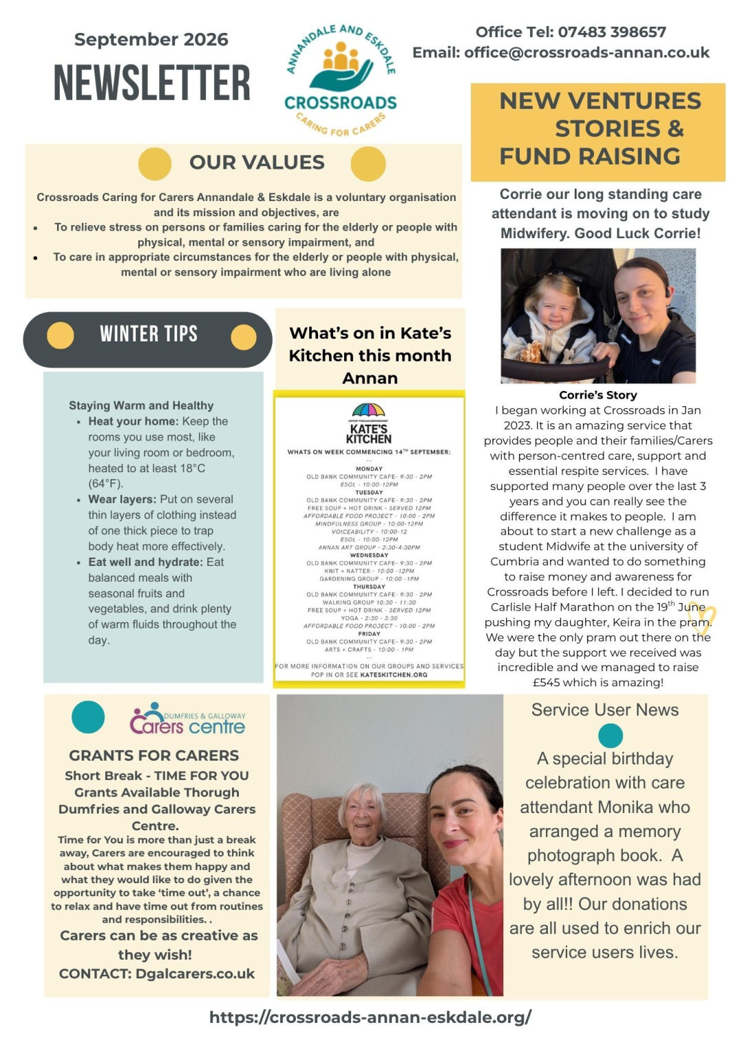 September 2026 Newsletter, page 1 of 1